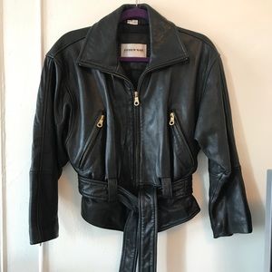 Vintage Andrew Marc Additions Black Leather Jacket